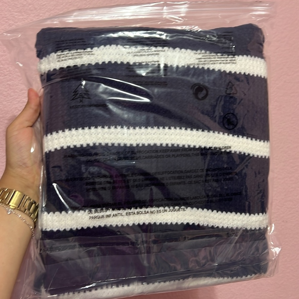 Navy and White Striped Turtleneck Sweater - Picture 4 of 4